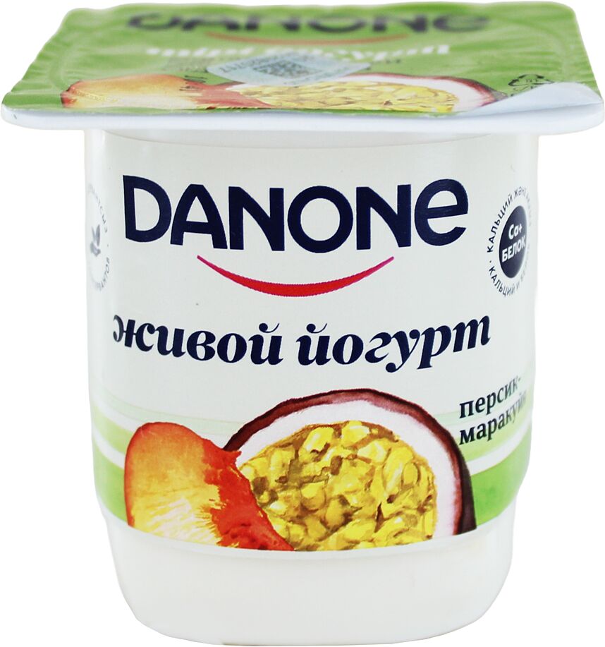 Йогурт с персиком и маракуйей "Danone" 120г, жирность: 2.5%