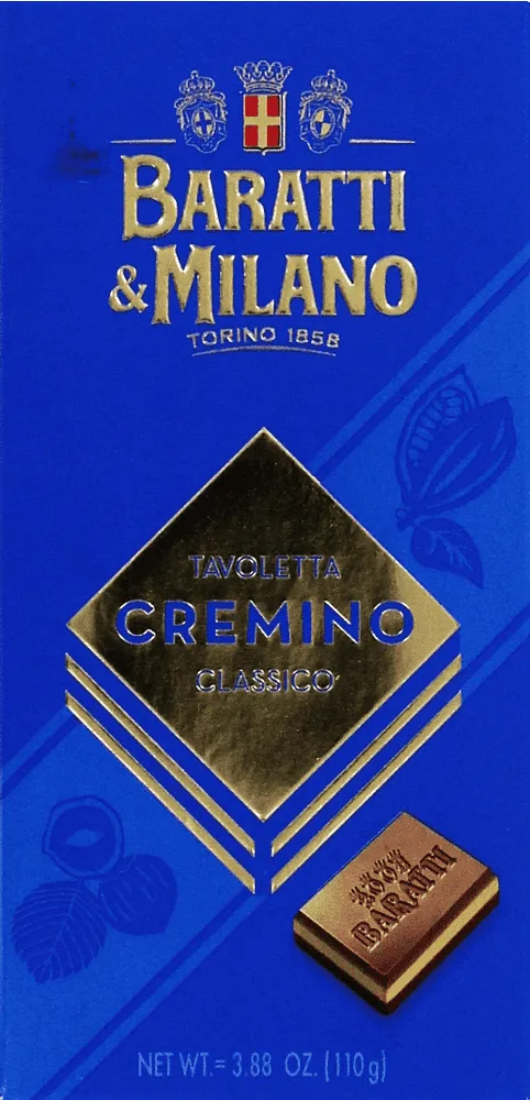 Chocolate bar with gianduja & hazelnut cream "Baratti & Milano Cremino Classico" 110g