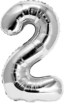 Helium gas balloon, №2,1m, silver