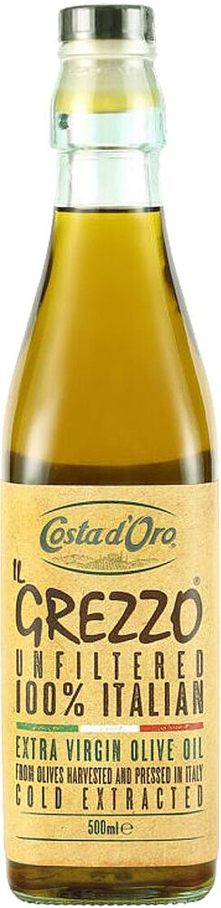 Olive oil "Costa d'Oro Extra Virgin IL Grezzo" 500ml

