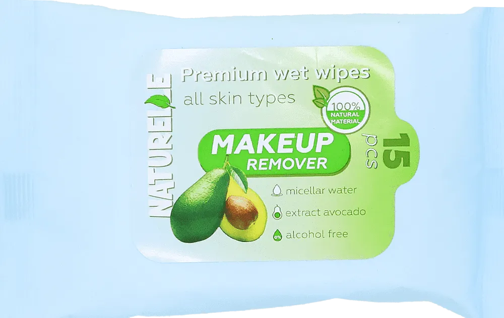 Makeup remover wipes "Naturelle Premium" 15 pcs
