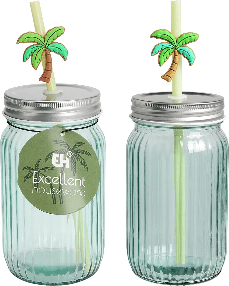 Glass with a straw 1 pcs
