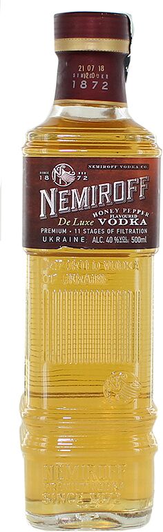 Honey & pepper vodka "Nemiroff Premium de Luxe" 0.5l