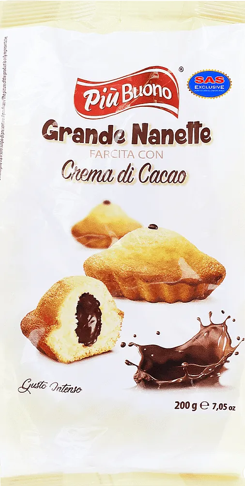 Բիսկվիթ կակաոյի կրեմով «Piu Buono Grande Nanette Cacao» 200գ