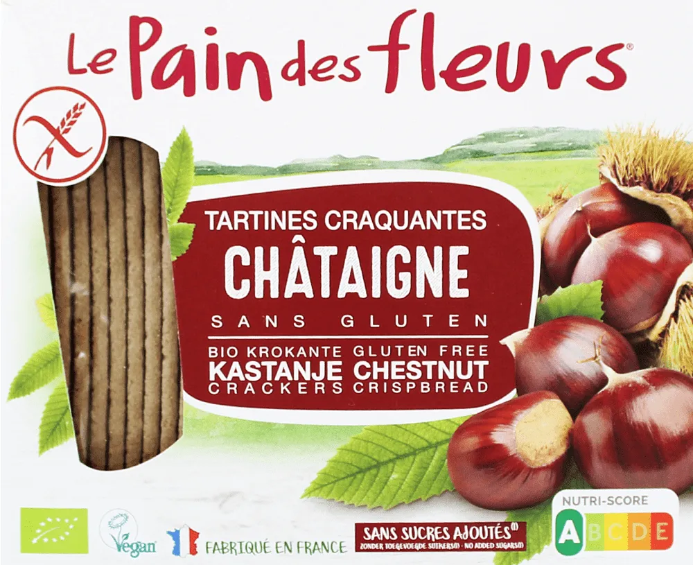 Chestnut crispbreads "Le Pain Des Fleurs Chataigne Organic" 150g
