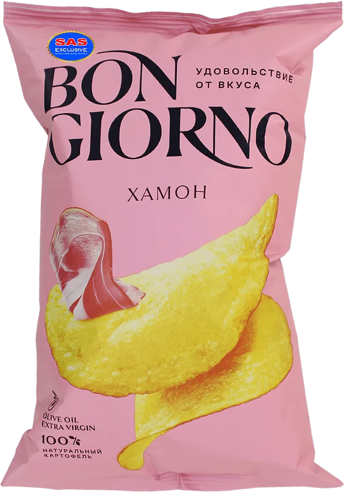 Chips with jamon flavor "Bon Giorno" 80g
