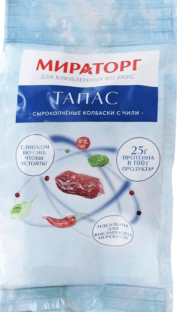 Summer sausage with chilli pepper "Miratorg Tapas" 50g
