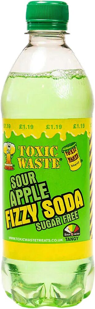 Refreshing carbonated drink "Toxic Waste" 500ml Apple