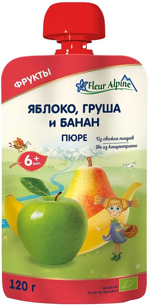 Խյուս խնձորի, տանձի և բանանի "Fleur Alpine" 120g
