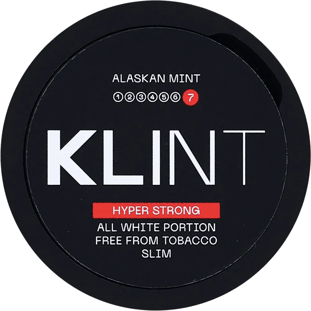 Nicotine mint flavored pouches "Klint Alaskan Mint Hyper Strong Slim" 14g
