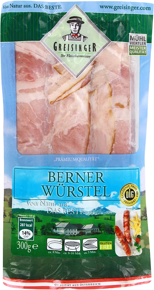 Sausages with bacon "Greisinger Berner Wurstel" 300g 