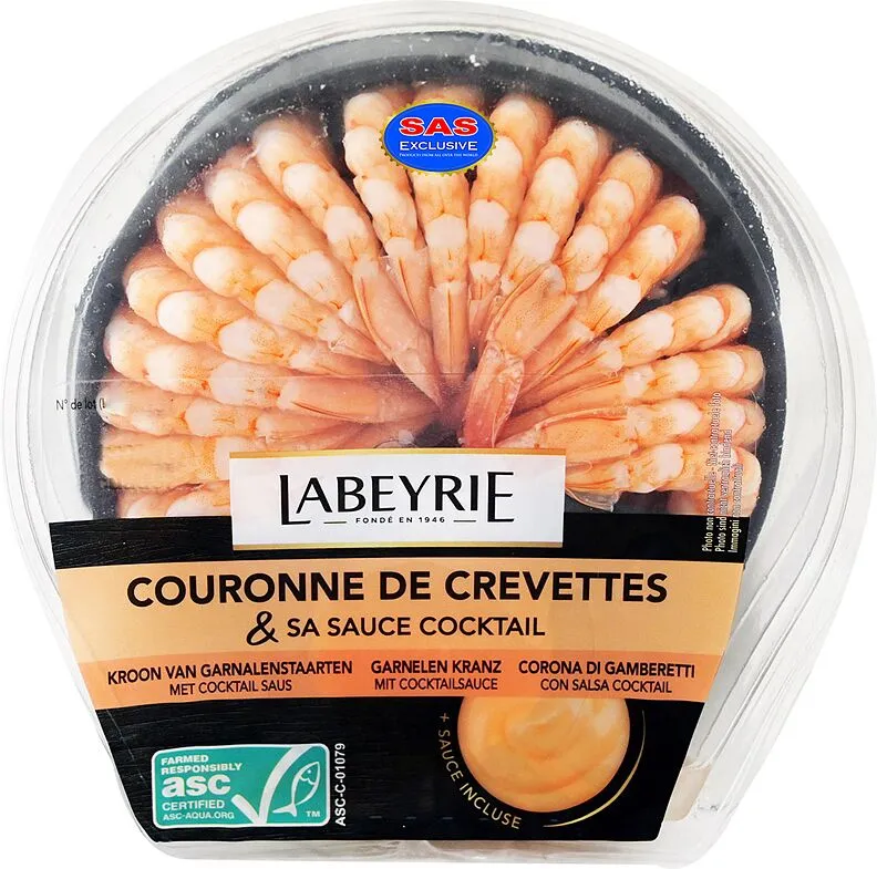 Ծովախեցգետին եփած «Labeyrie Couronne De Crevettes» 130գ
