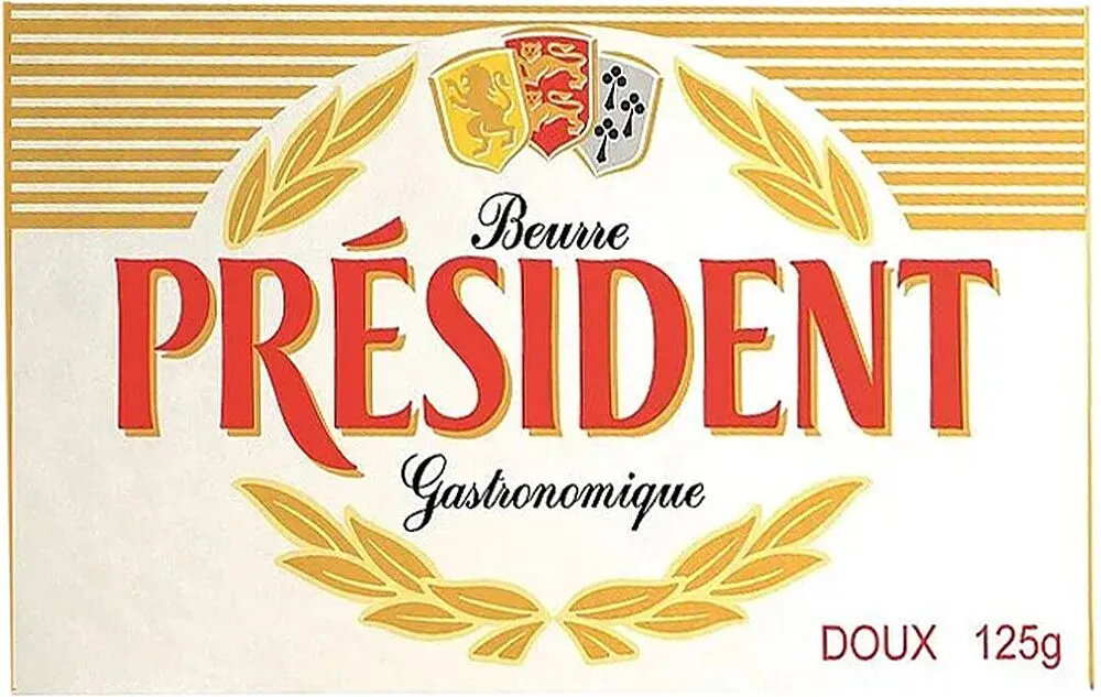 Կարագ սերուցքային «President» 125գ,  յուղայնությունը` 82%
