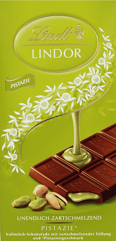 Шоколадная плитка с фисташковой начинкой "Lindt Lindor" 100г