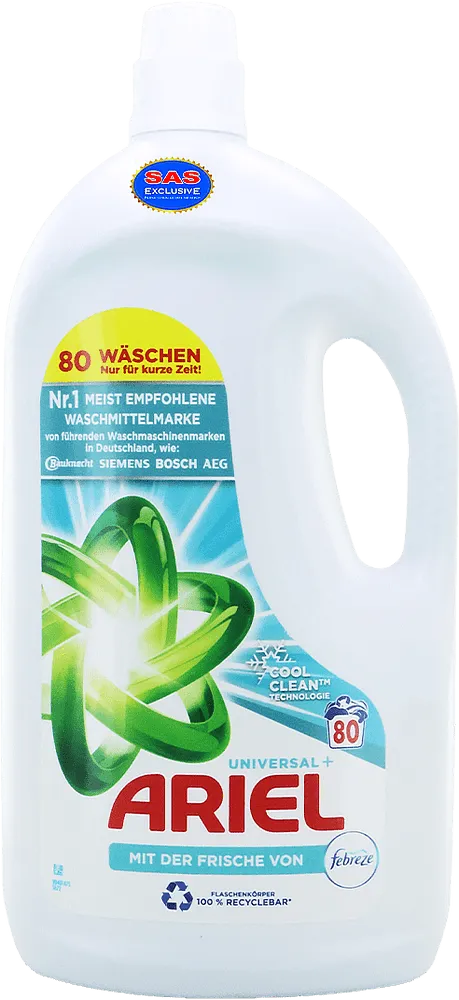 Universal washing gel "Ariel Universal+" 4000ml

