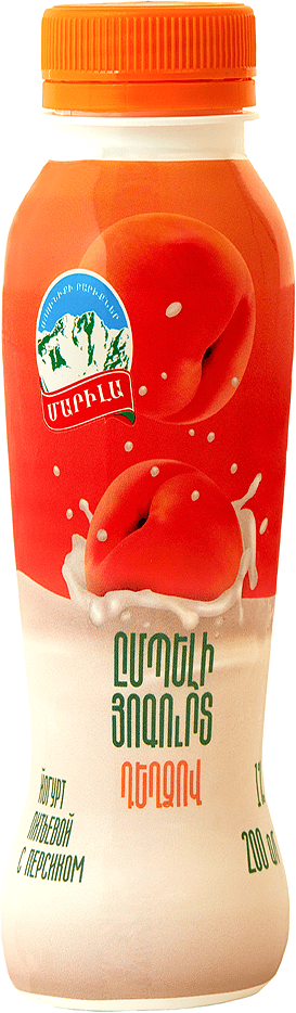 Йогурт питевой с персиком "Марила" 200г, жирность: 1%.