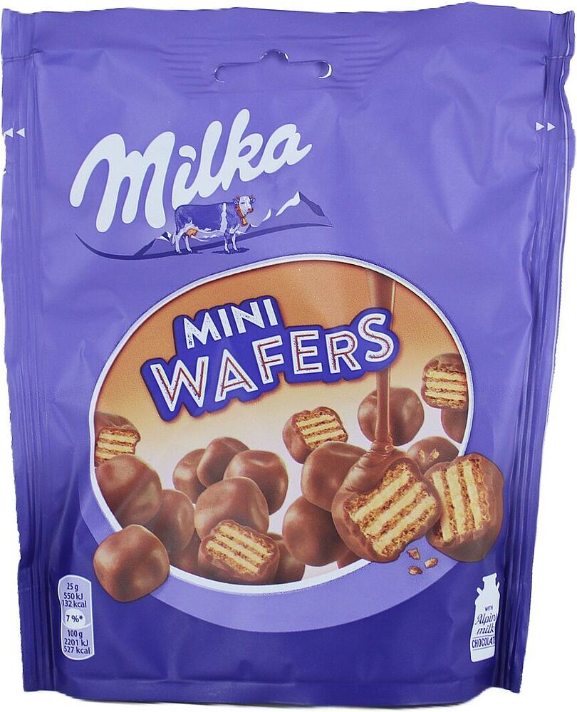 Wafer covered with chocolate "Milka Mini Wafer" 110g
