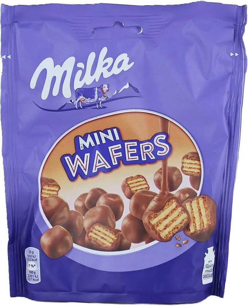 Wafer covered with chocolate "Milka Mini Wafer" 110g
