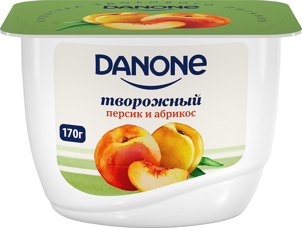 Կաթնաշոռային  արտադրանք դեղձով և ծիրանով «Danone» 130գ, յուղայնությունը` 3.6%