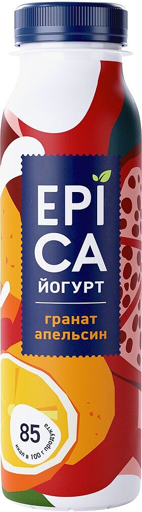 Питьевой йогурт с гранаток и апельсином "Epica" 260г,  жирность: 2.5%