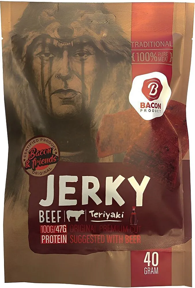 Beef jerky with teriyaki "Bacon & Friends" 40g 