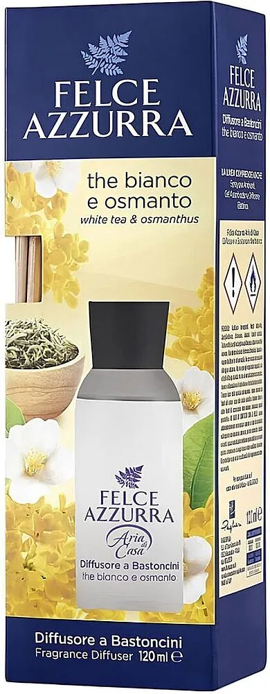Air freshener & rattan sticks "Felce Azzurra" 120ml
