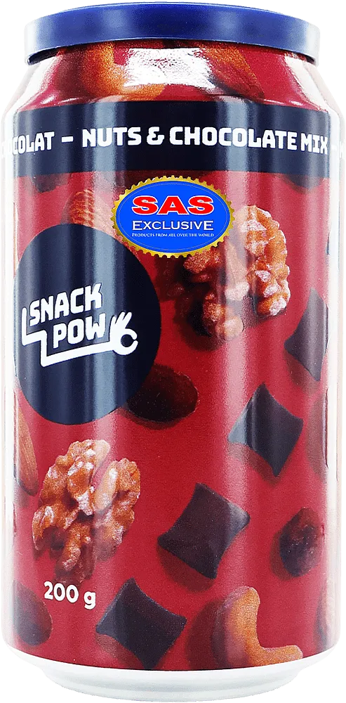 Ընկույզների և շոկոլադի խառնուրդ «Snack Pow Nuts & Chocolate Mix» 200գ
