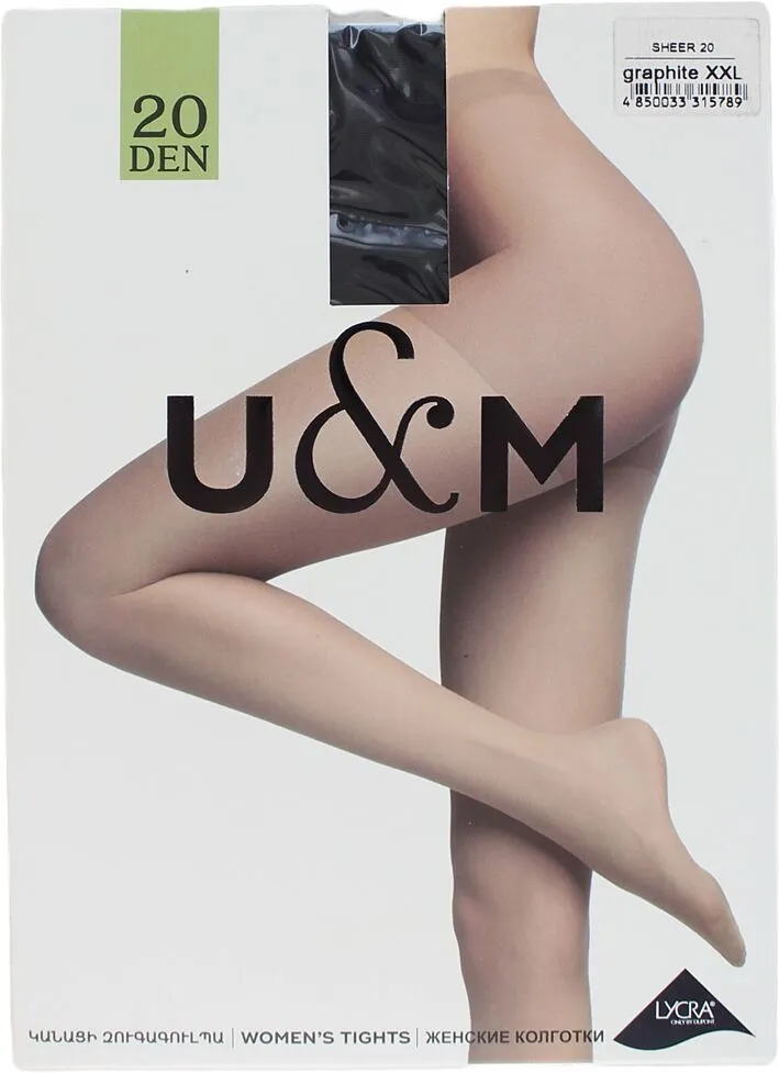 Tights "U&M 20 Den XXL" Graphite
