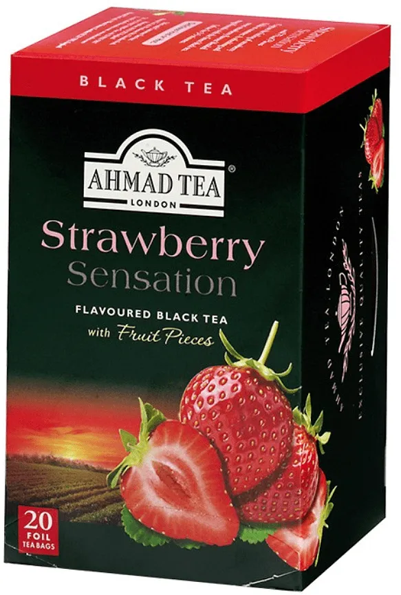 Black tea "Ahmad Tea Strawberry Sensation" 20*2g