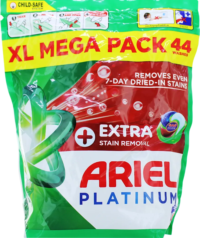 Universal washing capsules "Ariel Platinum Extra Stain Removal" 44 pcs
