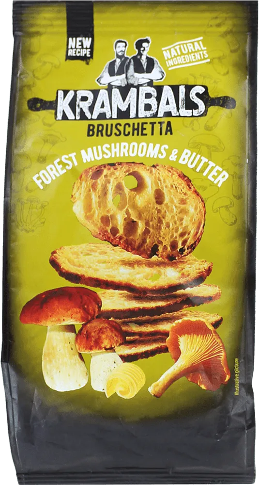 Mushrooms & butter flavored crackers- bruschette "Krambals Forest Mushrooms & Butte" 70g
