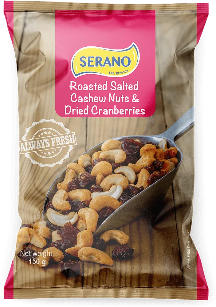 Cashews & dried cranberries "Serano Always Fresh" 150g
