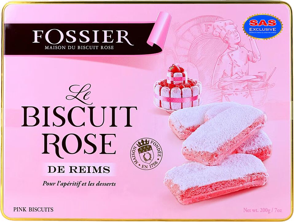Печенье розовое "Fossier" 200г