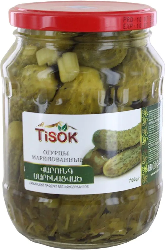 Pickled cucumber "Tisok" 700g
