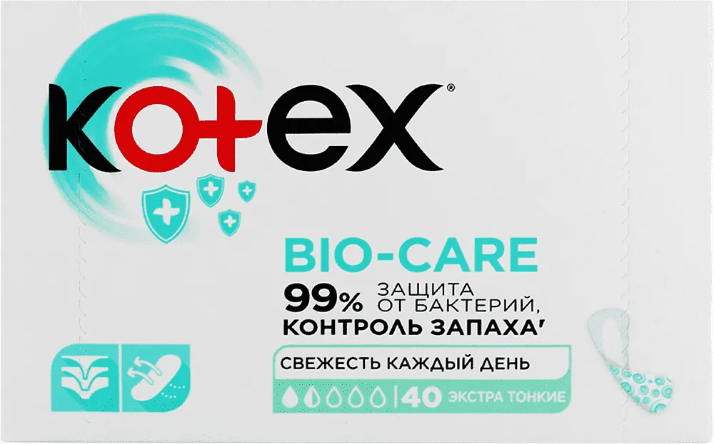 Daily pantyliners "Kotex Bio Care" 40 pcs
