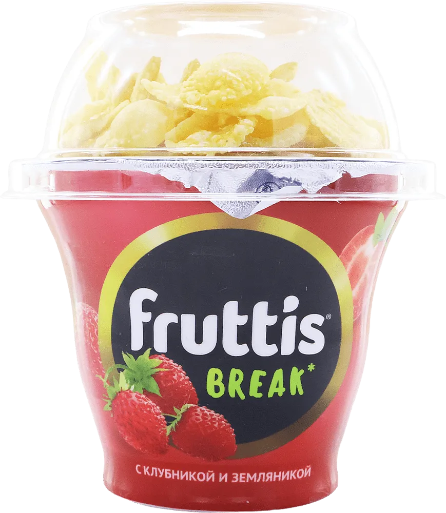 Yoghurt product with strawberry, wild strawberry & corn flakes "Fruttis" 175g, richness: 2.5%
