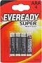 Batteries "Eveready Super Heavy Duty AAA" 4pcs