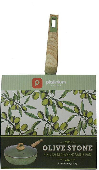 Pan with lid "Platinium Home Olive Stone" 