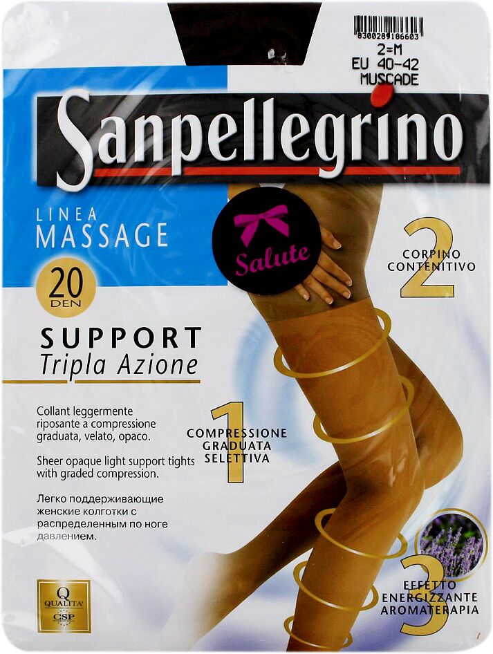 Զուգագուլպա «Sanpellegrino Support Message 20 Den N2» Մշկընկույզի գույն