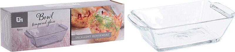 Glass container "Excellent Houseware" 4pcs.