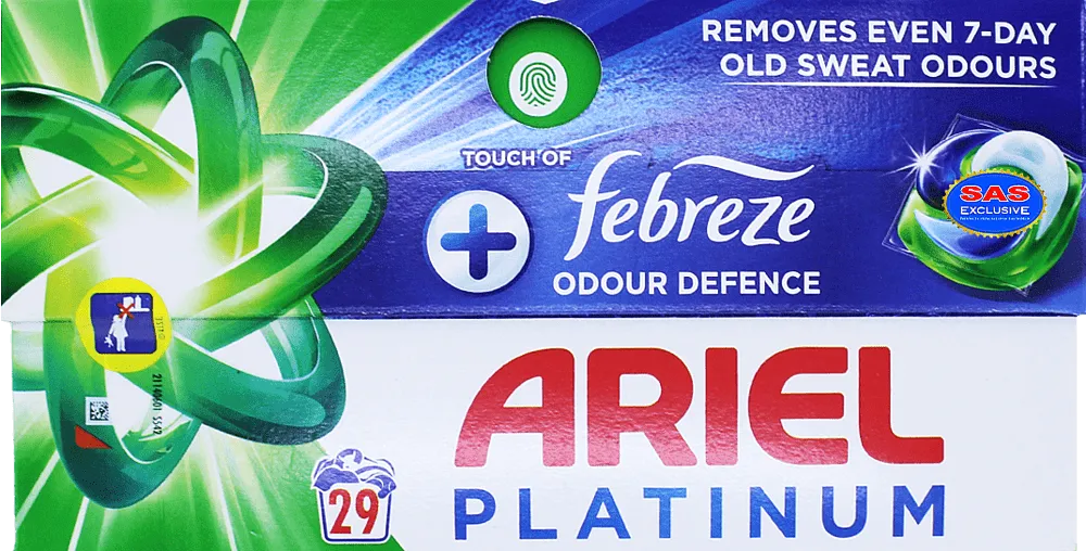 Universal washing capsules "Ariel Platinum Febreze" 29 pcs
