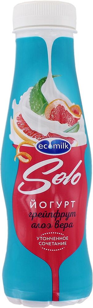 Йогурт питьевой с грейпфрутом и алоэ верой "Экомилк Соло" 290г, жирность: 2.8%