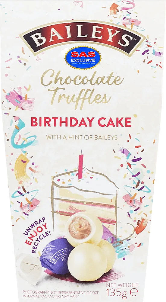 Շոկոլադե կոնֆետներ «Baileys Chocolate Truffles Birthday Cake» 135գ
