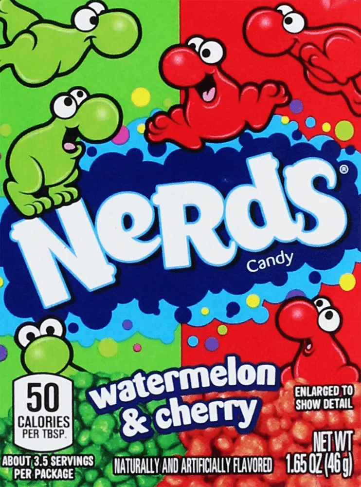 Watermelon & cherry flavored candies "Nerds" 46g
