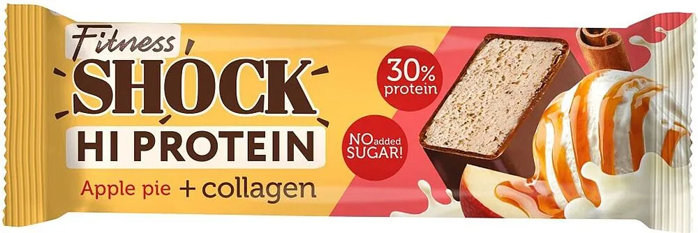 Protein bar with apple pie & collagen "Fitness Shock Hi protein" 40g
