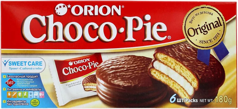 Cookies covered with chocolate "Orion Choco Pie" 180g