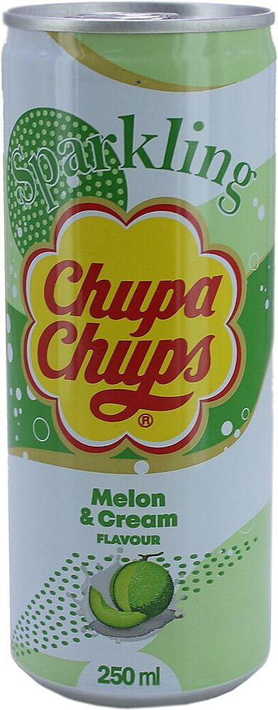 Refreshing carbonated drink "Chupa Chups" 250ml Melon & Cream 