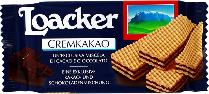 Վաֆլի՝ կակաոյի և շոկոլադի միջուկով «Loacker Cremkakao» 45գ 