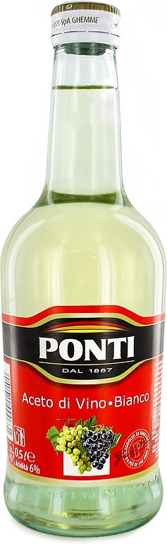 Քացախ սպիտակ խաղողի «Ponti» 0.5լ  6% 