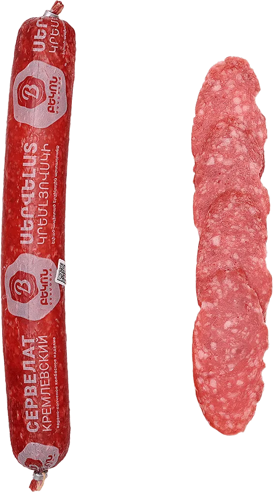 Boiled-smoked sausage product servelat ''Bacon Kremlyevski'